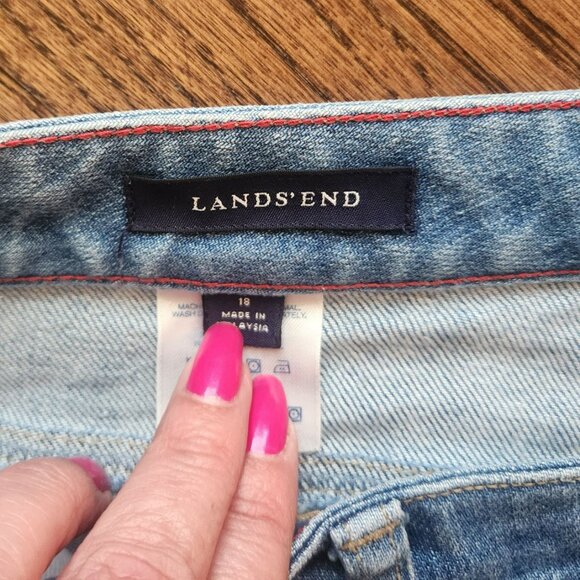 Lands End High Rise Wide Leg Womens Blue Jean size 18 - Picture 2 of 3